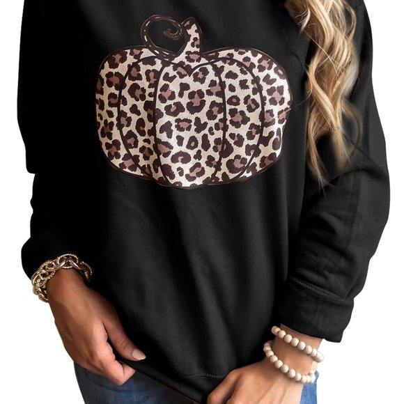 Private Label Tops Animal Print Pumpkin Graphic Sweatshirt Poshmark